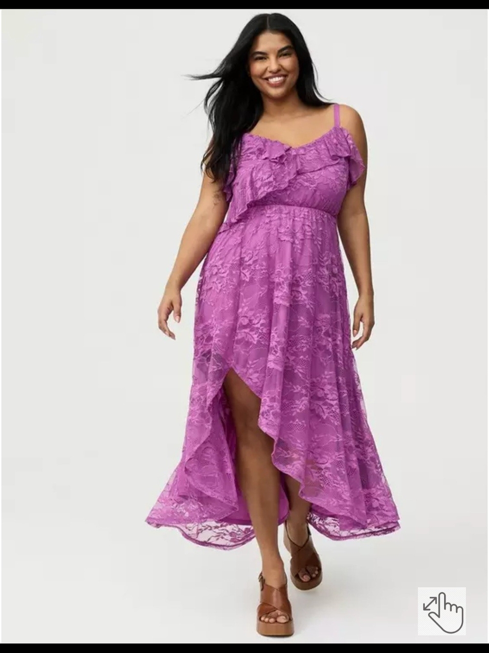 Torrid - Ruffle Trim Lace Maxi Dress